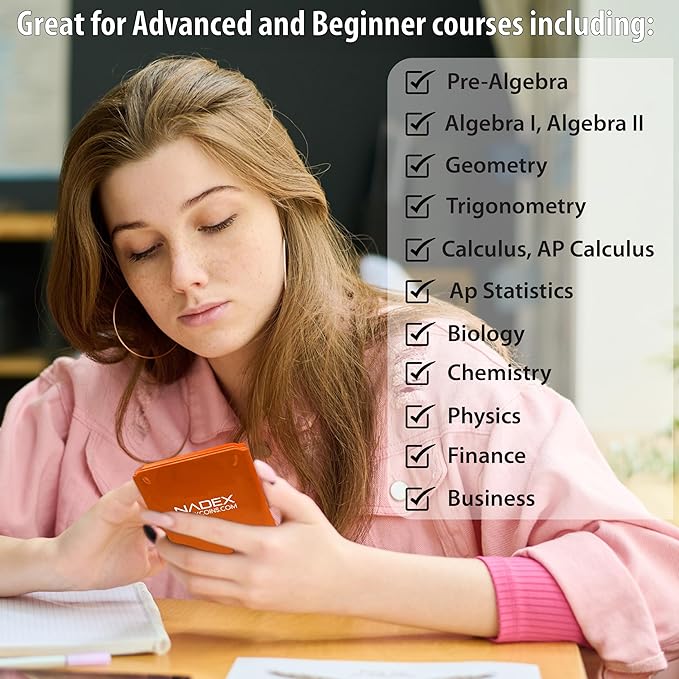Scientific Calculator with Graph Functions for College and High School Students, Engineering, Advanced Mathematics, Calculus, Algebra, Geometery, Trigonometry, Statistics, Physics, Chemistry, Orange