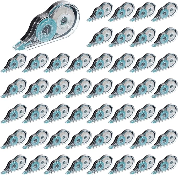 simarro 48 Pack White Correction Tape, 0.2 Inch x 39.4 Feet Easy To Use Classroom Correction Tape Wipe out Applicator Translucent Dispenser Shows for School Office Note Journal