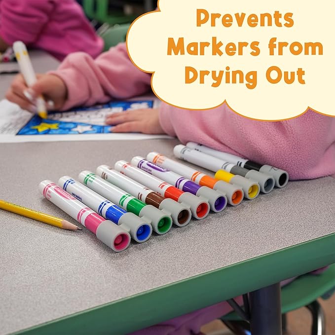 Darware Marker Holders (25-Pack); The Original Marker Gripper Silicone Marker Organizers for Broad Tip Colored Marker Sets, No More Lost Lids