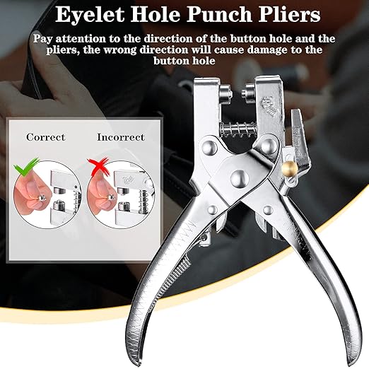 Honoson 3/16 Inch Grommet Tool Kit Eyelet Plier Set Hole Punch Grommet Hand Press Pliers with 200 Pieces of Eyelets for Shoes Clothes Bags(Gold, Silver, Grey, Copper)