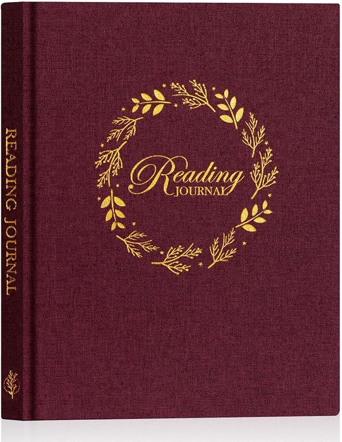 Lanpn Reading Journal Book Journal for Book Lovers Readers, 52 Book Reviews Linen Hardcover Book Tracker Journal, 158 Pages Reading Log Book Reading Notebook Bookish Gifts, 9.3" x 7.7" (Pruple)