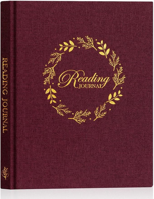 Lanpn Reading Journal Book Journal for Book Lovers Readers, 52 Book Reviews Linen Hardcover Book Tracker Journal, 158 Pages Reading Log Book Reading Notebook Bookish Gifts, 9.3" x 7.7" (Pruple)