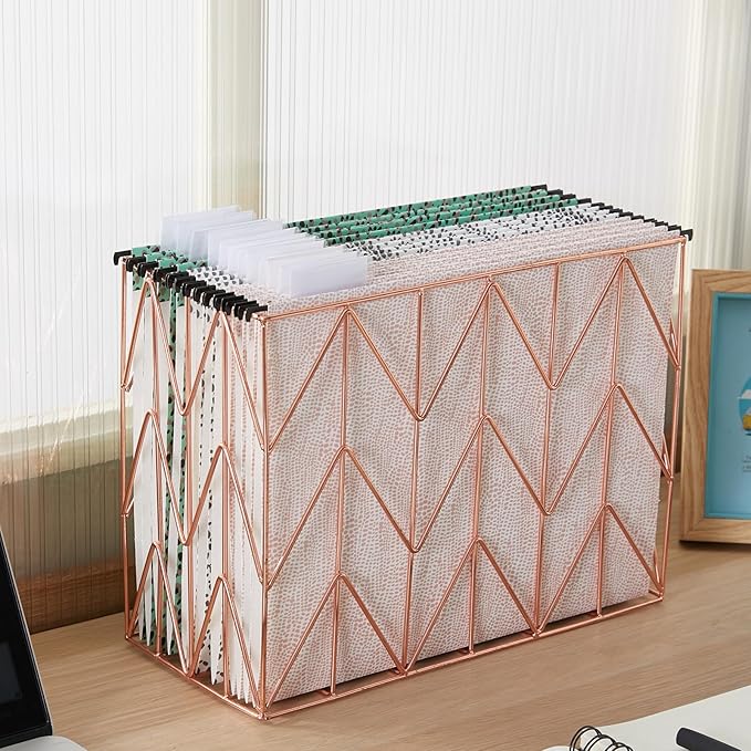 12 Pack Hanging File Folders Filing Cabinet Organizer Letter Size 1/5 Cut Adjustable Tabs Decorative for Home Office School Classroom, Leopard Print 9.3'' x 12.8''…