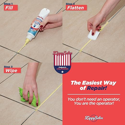 Tile Grout, Repair Kit, Restore & Renew Tile Joints Line, Fast Drying Tile Grout Paint Squeeze Tube for Bathroom Shower Kitchen Floor, Waterproof (8.8 oz, Cream)