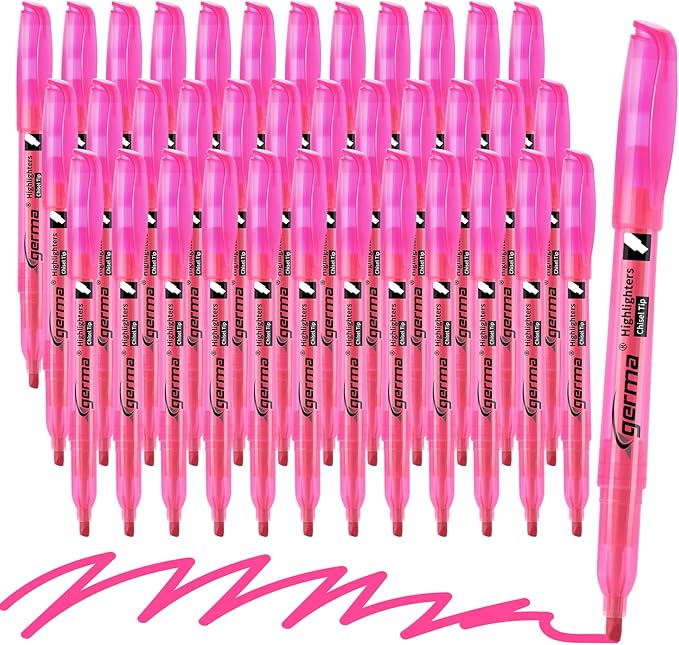 Highlighters 36 Pack, Chisel Tip Pink Highlighter Bright Colors, Quickly Drying, Perfect for Students Kids Adults Highlighting in Classroom, School, Office
