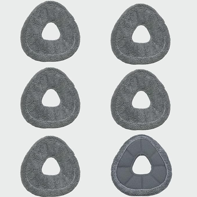 Avaenzo 6 Pack Replacement Mop Pads Compatible with Narwal Freo X Z Ultra Z10 Freo Pro J3 J4 YJCC012 YJCC015 Ultra-fine Resuable Mop Cloth Robot Vacuum Cleaner Accessories, Grey
