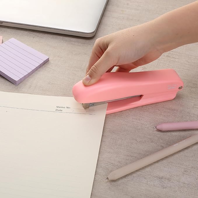 Mr. Pen- Staplers for Desk, 2 Pack With 200 Staples, 20 Sheet Capacity, Pink, Office Stapler Set