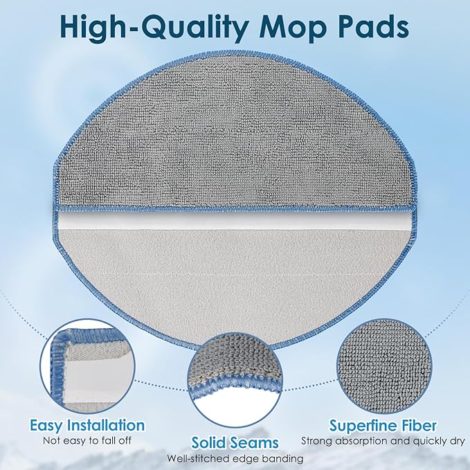 Y0140 Replacement Parts Compatible with iRobot Roomba 104 105 Y0140 Y0110 Q0120 Q0520 Q011 Vacuum Cleaner, 1 Roller Brush, 4 Hepa Filter, 4 Mop Pads, 4 Side Brushes, 2 Primary Filter, 1 Cleaning Brush