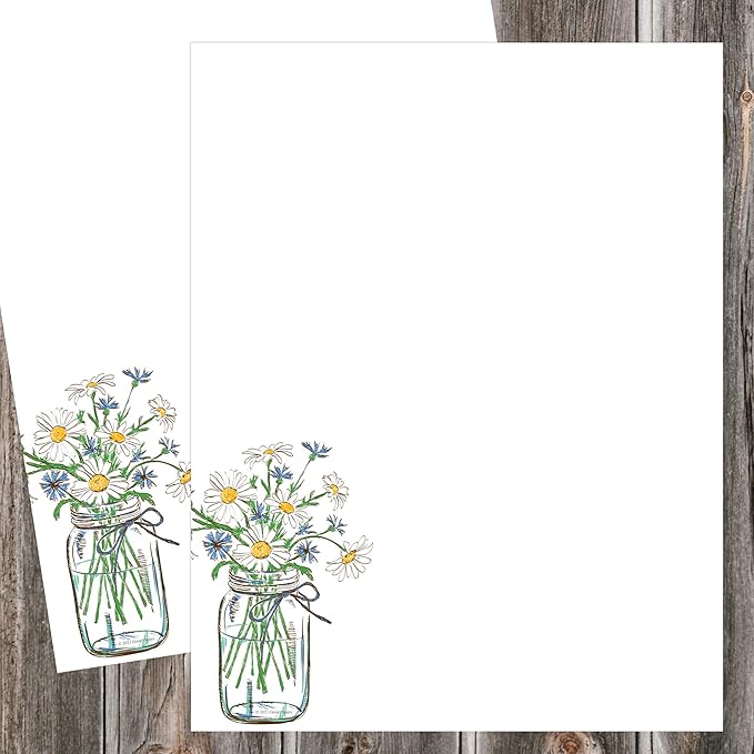 Great Papers! Mason Daisies Letterhead Stationery, 8.5" x 11", 80 count, Inkjet and Laser Printer Compatible (2020147)"