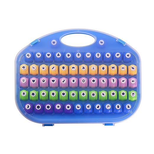Shape Paper Punch Set | School Scrapbooking Paper Punchers for Arts and Crafts | Hole Punch Shapes That Kids and Adults Adore | Premium Crafting Supplies Kit includes 60 Paper Puncher Shapes (60 Pcs)