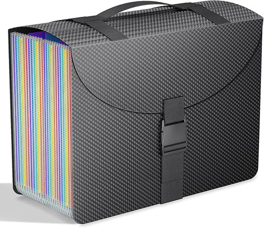 Expanding File Folders with Handle,25 Pockets Accordion File Organizer Expandable,Portable Expandable File Box,Sturdy Accordian Filing Organizer with Tab for Document Paper Bill Receipt,Diamond