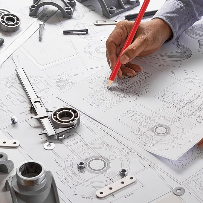 PATIKIL Round Wooden Pencils Bulk, 12 Pack HB Graphite Pencils with Eraser for Office Supplies, Engineering Marking Writing Art Drawing Supplies, Blue