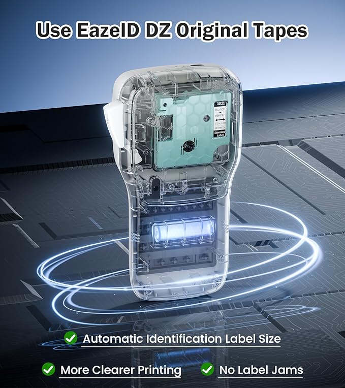 Handheld Label Maker Machine with-Tape Waterproof, Rechargeable Bluetooth Labeler with QWERTY Keyboard, Wire Cable Label Maker with Backlit LCD Screen, Ideal for Home Office School Organization