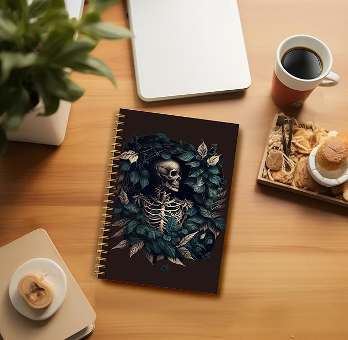 Goth Vintage Journal Notebook - Aesthetical Witchy Journal 5.5×8.3, Gothic Spiral Journal Notebook, Goth Notebook Spiral with 164 Pages