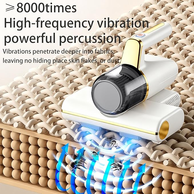 Evoliq Mattress Vacuum Cleaner, 14Kpa Bed Vacuum Cleaner with 253.7nm UV-C Light, Versatile Wireless Handheld Vacuums with HEPA Filter and USB-C Charging Port for Bed, Sofa, Clothes, Crib