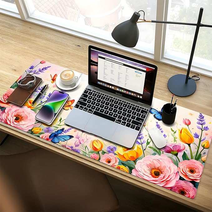 Large Gaming Mouse Pad (31.5"x11.8") - XXL PU Leather Waterproof Desk Mat with Non-Slip Rubber Base for Keyboard, PC & Office