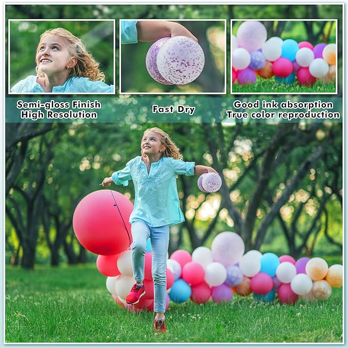 Koala Thin Double Sided Semi-Gloss Photo Paper 8.5X11 Inch 100 Sheets 32LB for Inkjet and Laser Printer for Menu Flyer Print