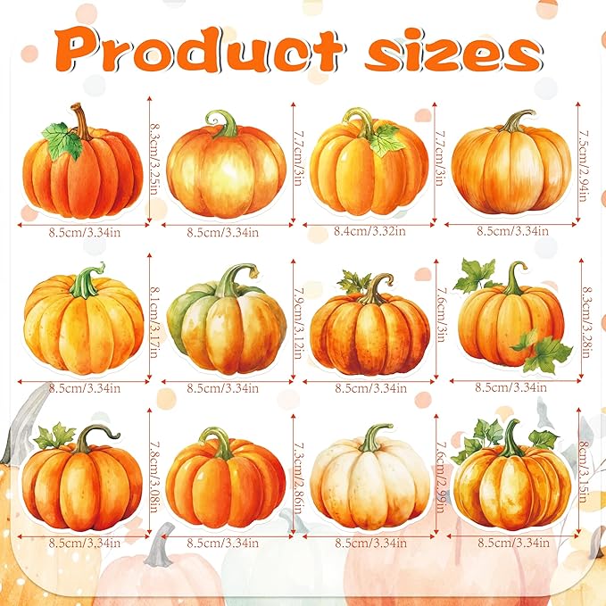 240 Pcs Pumpkin Sticky Notes 12 Designs Pumpkin Notebook Colored Sticky Notes Pads Pumpkins Sticky Note Self Stick Notes Memo Pads for School Office
