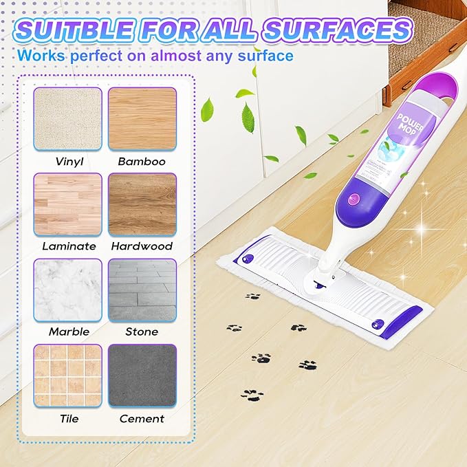 20 Count Power Mop Pads Compatible with Swiffer Power Mop, Disposable Power Mop Refills, PowerMop Wood Mopping Pad Refills for Floor Cleaning