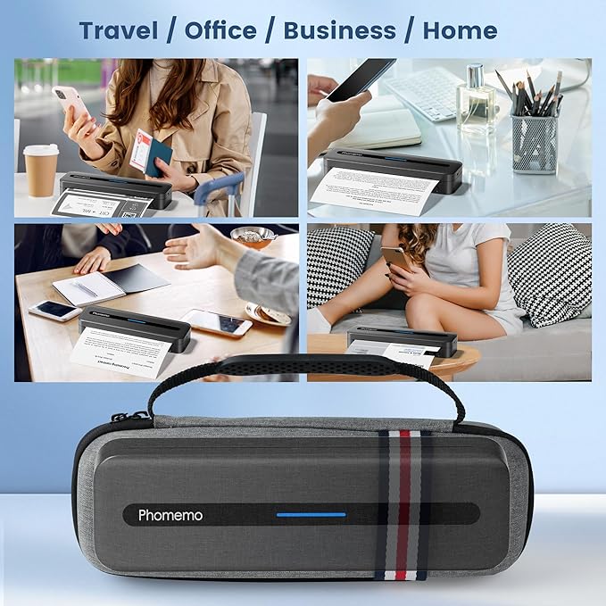Phomemo Portable Thermal Printer, M832 Inkless Portable Printers Wireless for Travel, Bluetooth Mobile Printer Support 8.5'' x 11'' Letter & A4 Size, with Carry Case and 4 Rolls of Thermal Paper Kit