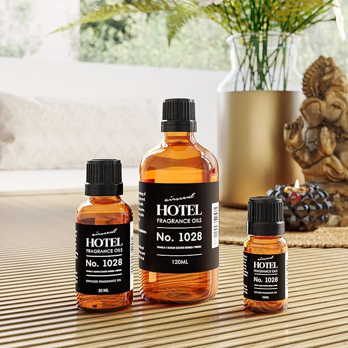AirScent Hotel Diffuser Oil No. 1028 Inspired by The Seamless Hotel Scent - Premium Fragrance Oil for Ultrasonic and Waterless Diffusers and Crafting - 30 mL, 1 fl oz Glass Bottle with Dropper