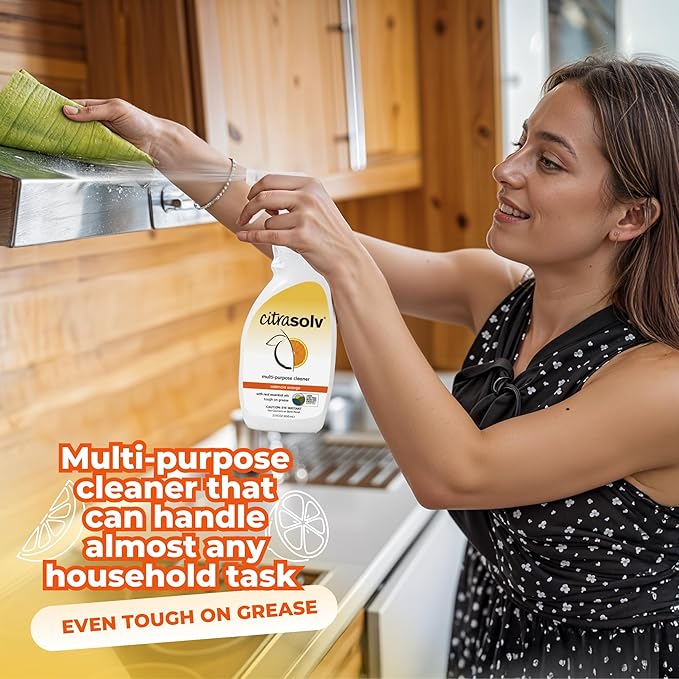 Citra Solv All Purpose Cleaning Spray – Powerful Citrus Degreaser for Kitchen & Bathroom, Multi-Surface Cleaner, No Harsh Chemicals, Valencia Orange 22oz (Pack of 3)