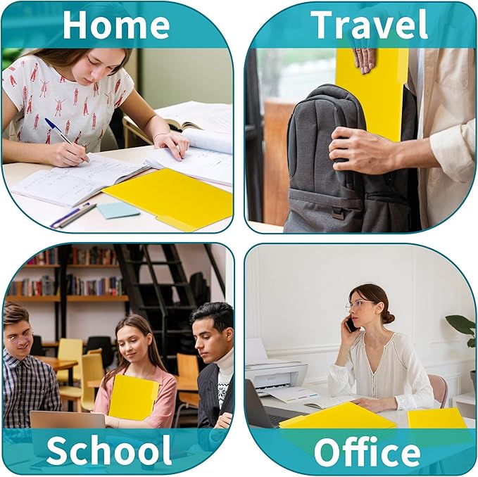 Two Tone Color File Folder 8.5 x 11 Inch,100 Packs Yellow File Folders,1/3 Cut Tab File Folder Letter Size, Assorted Colors,Manila File Folders for Office,School and Home,Organization