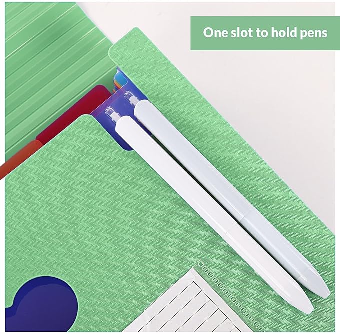 SKYDUE Accordion File Organizer, 13 Pocket Document Organizer, Expanding File Folder with Labels for Letter A4 Size, Office School Filing Use Green