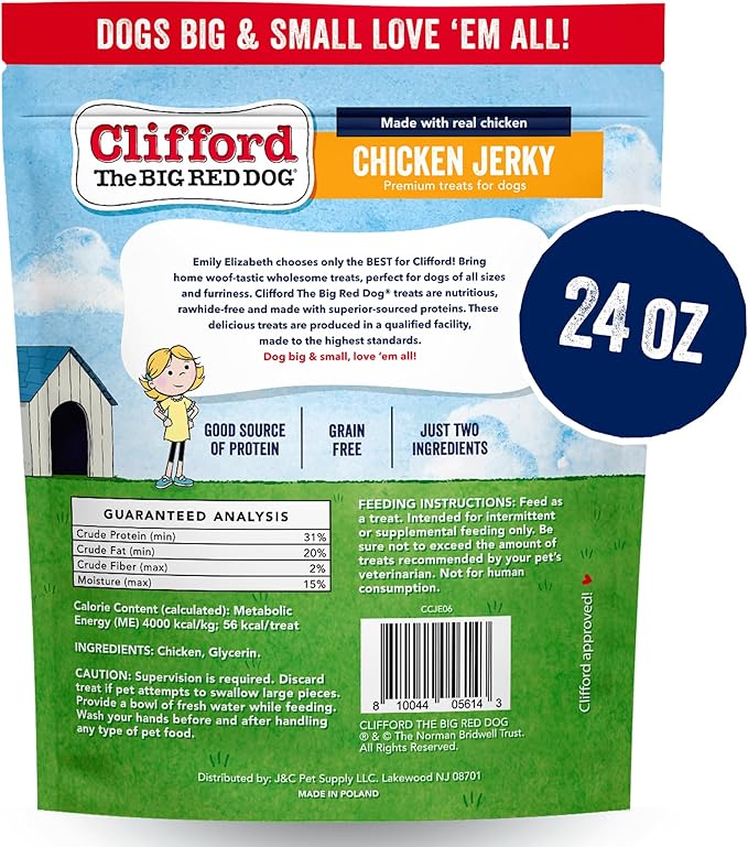 Chicken Jerky Dog Treat Chicken Strips Dog Jerky Treats for Dogs Canine Snacks Natural Canine high Protein Grain Free Snacks for Small and Large Dogs 24 oz
