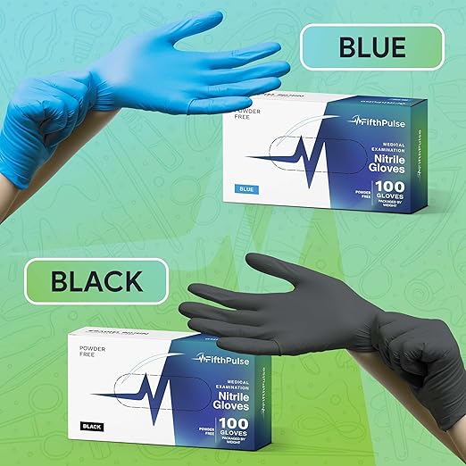 Medical Exam Blue Nitrile Gloves X Large 1000 Count - 3 Mil Powder and Latex Free Disposable Gloves - Case of 10 Boxes of 100