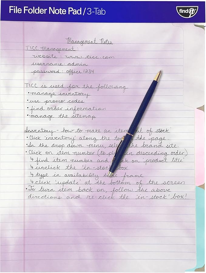 Find It File Folder Notepad - Pack of 12-9.5 x 12.5 Inch Notebook Organizer Folders for Filing, Document, and Clipboard Organization - Tie-Dye