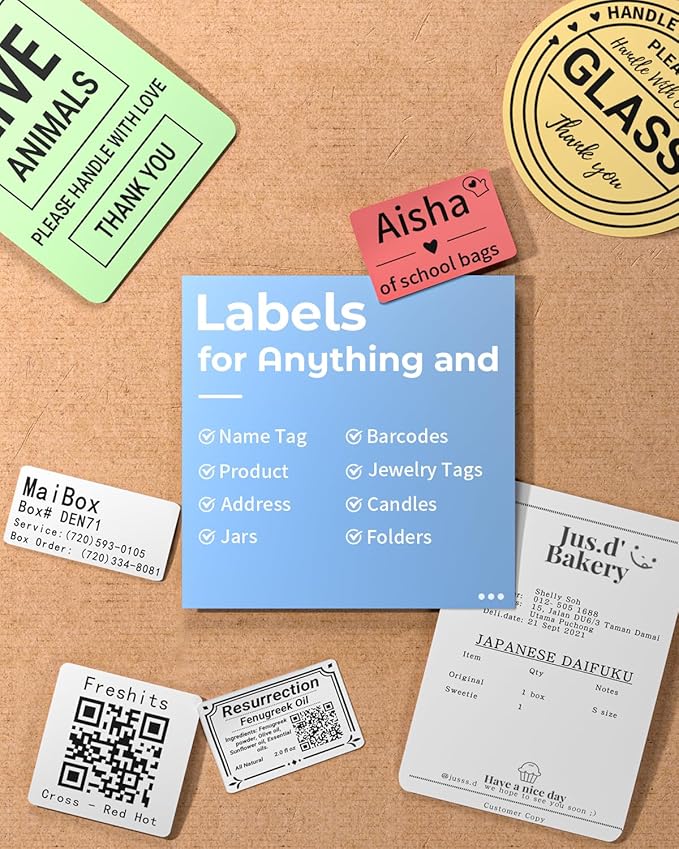 Phomemo Label Maker, M220 Barcode Printer, Bluetooth Thermal Label Printer, with Multiple Templates, Fonts, and Icons for Home, Kitchen, School, Office Organization