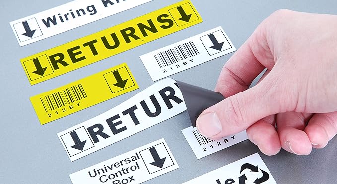 LABELWORKS LW-PX750 Industrial Label Maker and Magnet Tape Bundle - LW-PX750 Label Maker and 4 Black on White Printable Magnet Tapes (.5", .75", 1" x 2)