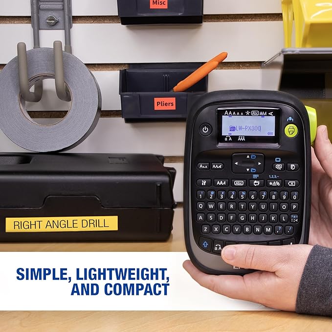 LABELWORKS Epson LW-PX300 Industrial Label Maker for Office – Compatible with Stickers, Magnets, and Shrink Tube, Portable Handheld Design, Label Maker and Tape Only