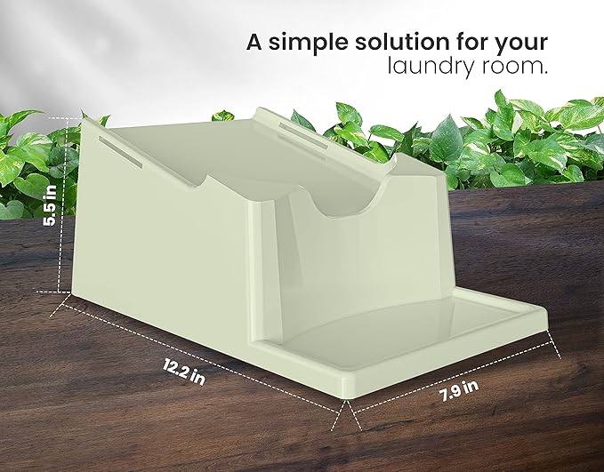 Skywin Laundry Detergent Holder Stand with Tray, Laundry Detergent Stand with Non-Slip Rubber Feet for Washing Space Organization, Easy Pour (Green)