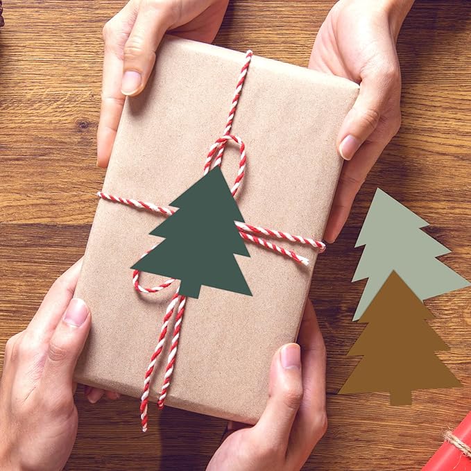 1200Pcs Christmas Sticky Notes Green Brown Xmas Tree Shaped Self Adhesive Notepads Removable Memo Pads for Home Office Classroom Supplies