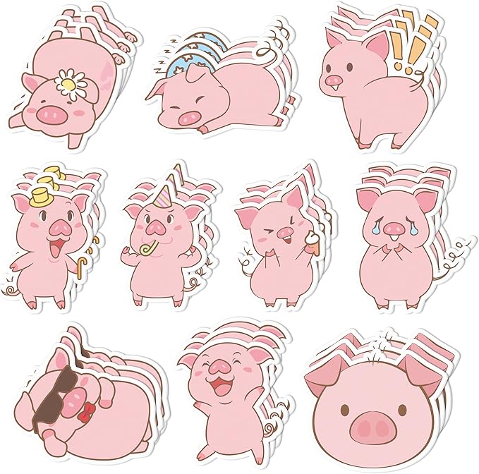 CJiangpo 30Pcs Piggy Sticky Notes Cute Pig Sticky Note Pads, 600 Sheets Self Stick Notepad Memo Pads Funny Page Marker Classroom Rewards Back to School Animal Themed Party Favors Filler Gift