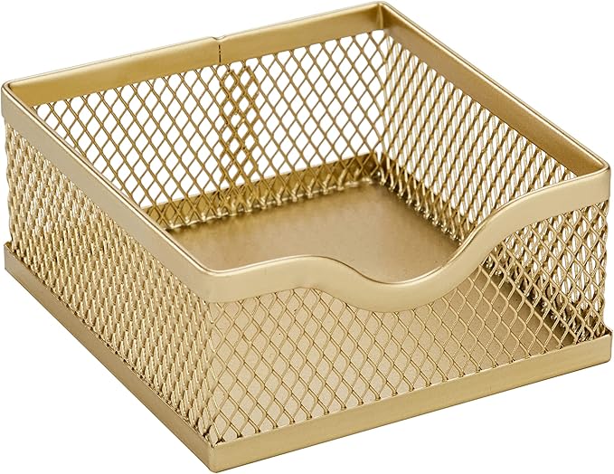 Annova Mesh Desk Organizer Office with 7 Compartments + Drawer/Desk Tidy Candy/Pen Holder/Multifunctional Organizer (Gold)