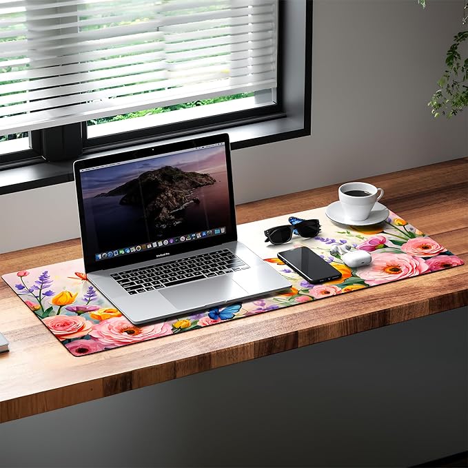 Large Gaming Mouse Pad (31.5"x11.8") - XXL PU Leather Waterproof Desk Mat with Non-Slip Rubber Base for Keyboard, PC & Office