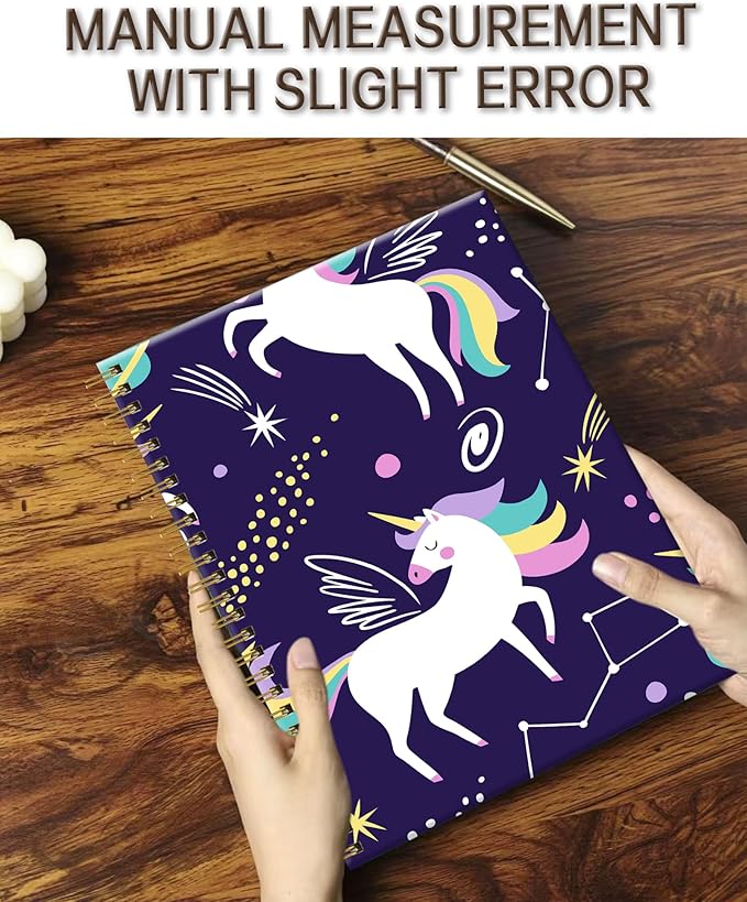 Spiral Notebook A5, Hardcover Journal for Women, 120 Pages Thick College Ruled Paper, Perfect for Office, School, or Home Use(Cute Unicorn)