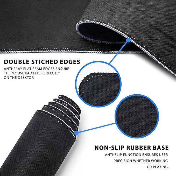 Gaming Mouse Pad, GreenPlant Mousepad with Non-Slip Base Stitched Edges, Gifts for Men Women GreenPlant Lovers, Large Desk Mat for Computer Keyboard and Mouse 11.8”x 31.4” XL
