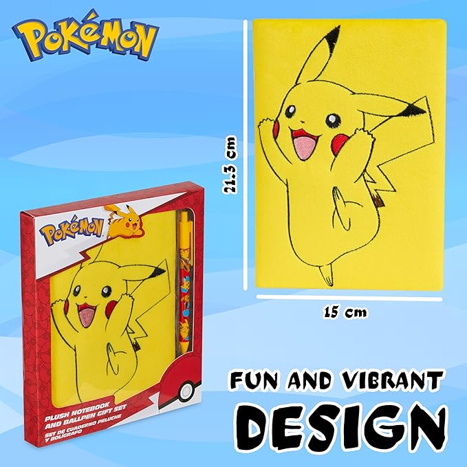 Pokemon Journal Set for Kids Teens Diary with Lock or Notebook with Pen Secret Diary School Supplies Pikachu Cute Stuff Gifts for Kids(Notebook/Ballpen Set)