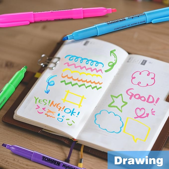 Highlighters Bulk 48 Pack–6 Assorted Colors Chisel Tip High lighter Marker Set for School,Office,Bible Study, Journaling–Smear-Free,Quick Dry Ink No Bleed Fluorescent Pens for Teachers Students