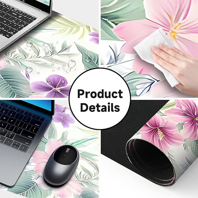 Large Gaming Mouse Pad (31.5"x11.8") - XXL PU Leather Waterproof Desk Mat with Non-Slip Rubber Base for Keyboard, PC & Office