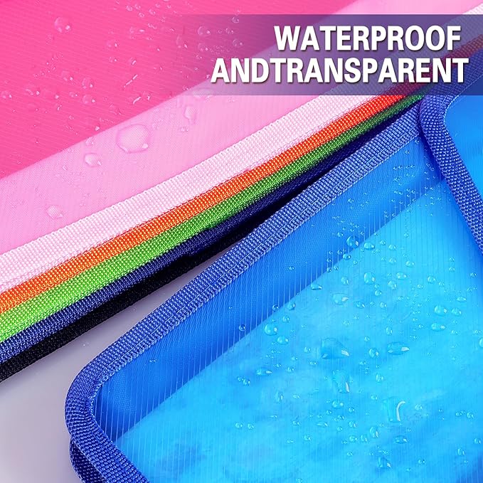 Plastic Expanding File Folder, Transparent envelopes with Snap Closure, No Dividers, Large Capacity, Fit Letter/A4 Size (Blue)