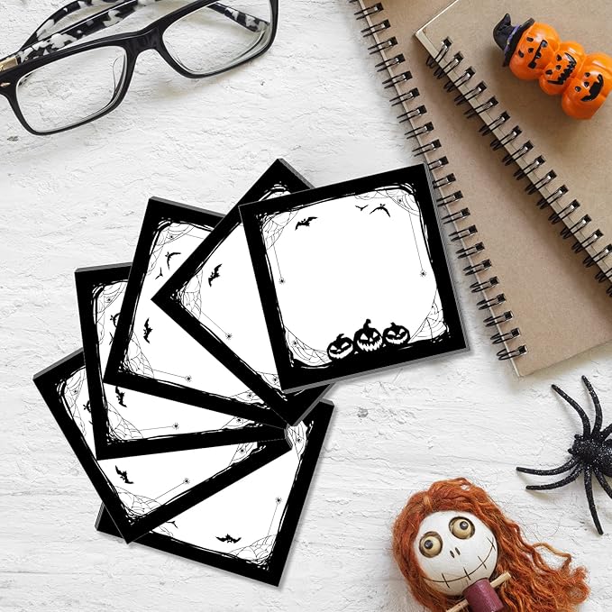 18 Pieces Halloween Sticky Note Halloween Note Pads 900 Pieces of Self Adhesive Removable Memo Pads, 50 Sheets Each for Halloween School Office Home Students Teacher Presents