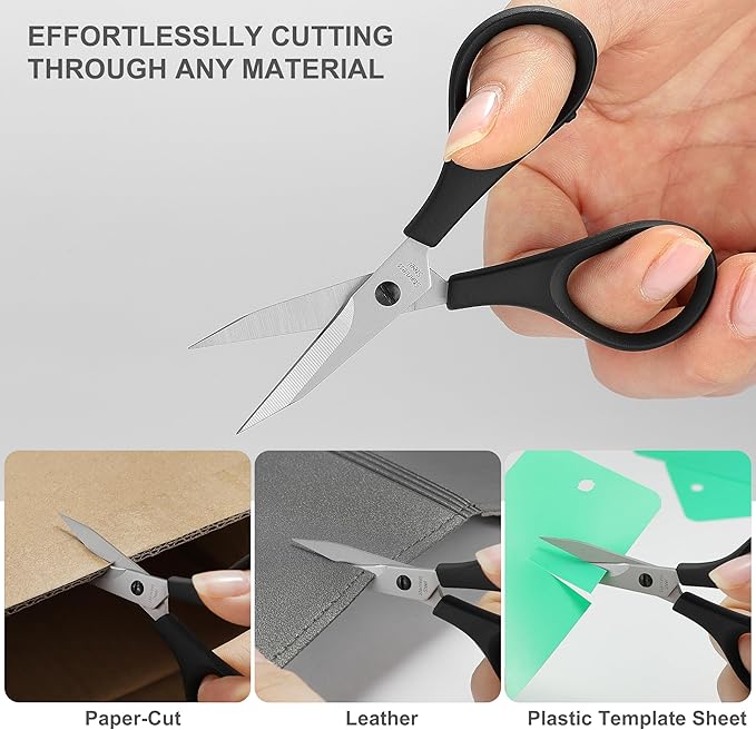 PAFASON Small Stainless Steel Precise Thread Yarn Fabric Detail Paper Cutting Scissor with Safety Cover for DIY Embroidery Quilting Sewing Knitting Crafting Cross Stitch Crochet