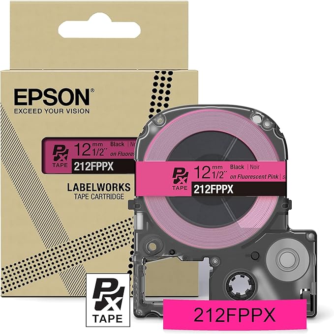 LABELWORKS Epson LW-C610PX Summer Bundle - Label Maker & Black on Purple, Yellow, Blue, and Pink Tape
