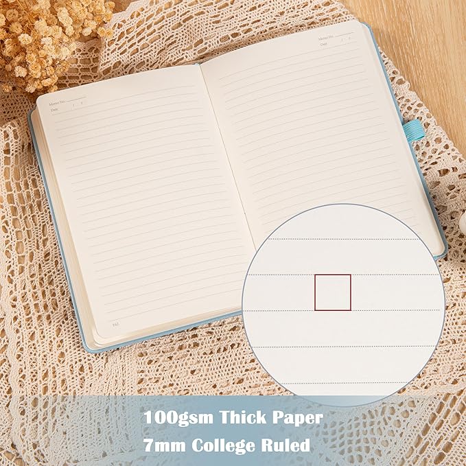 College Rule Notebook for Women Men, 318 Numbered Pages Journal, A5 Butterfly Floral Journals for Writing, Aesthetic Notebooks, Work School Note Taking, 5.4" x 8.4"