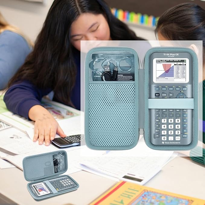 co2CREA Carrying Case for Texas Instruments TI-84 Plus CE Python Enhanced/TI-84/TI-Nspire CX II CAS/TI-Nspire CX II/TI-83 Plus/TI-89 Titanium/TI-85/TI-86 Color Graphing Calculator, Fractal Frost Case
